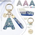 thumbnail image 2 of Pink Blue White Initial Letter Keychain Gift for Women Bling Sparkly Cute Backpack Car Key Accessories Lanyard, 2 of 6