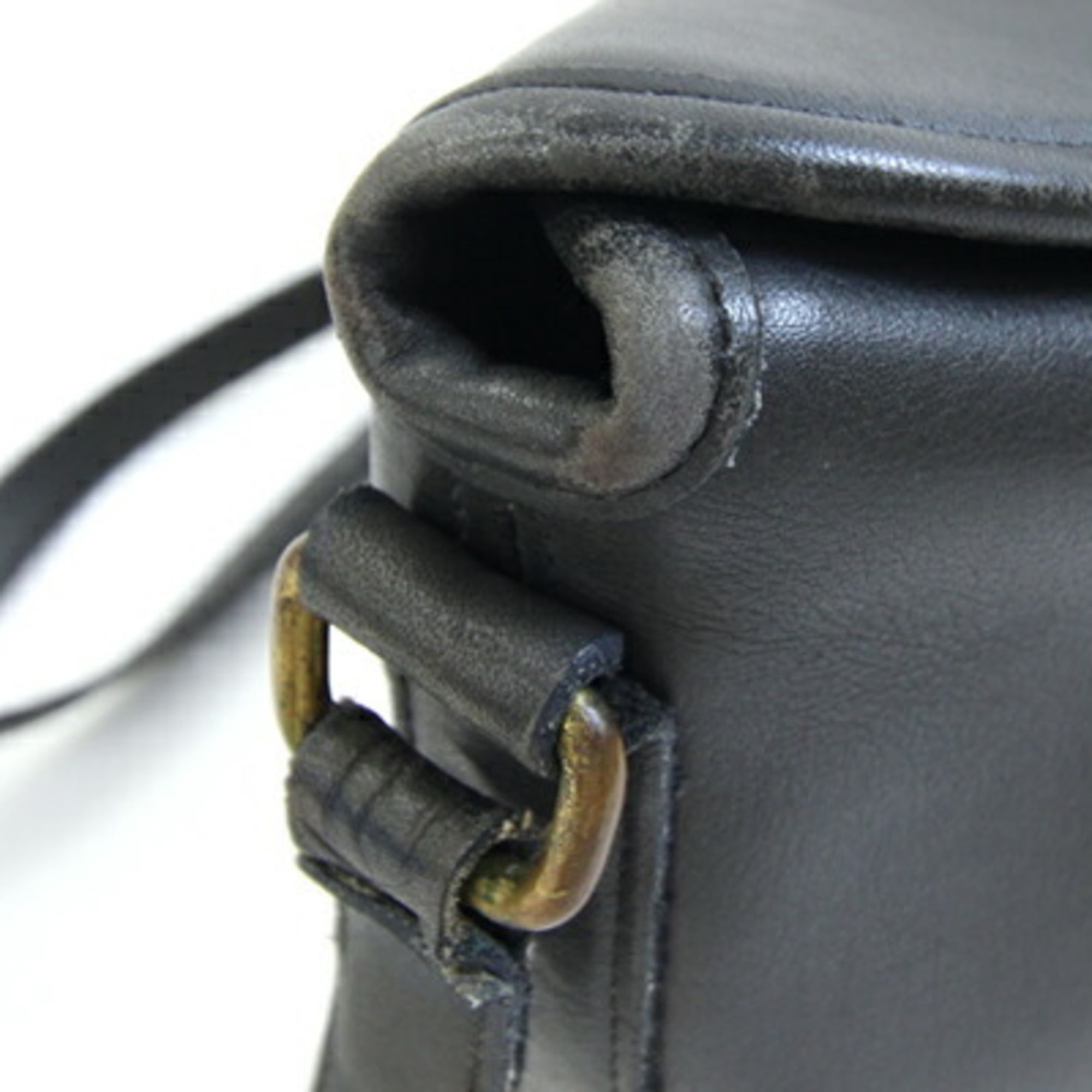 Pre-Owned Coach Shoulder Bag 9948 Black Leather Old Women