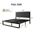 thumbnail image 2 of iPormis Full Size Metal Bed Frame with Linen Upholstered Headboard, 12'' Underbed Space, Thickened Metal Steel Slat Support, No Noise Free,Grey, 2 of 7