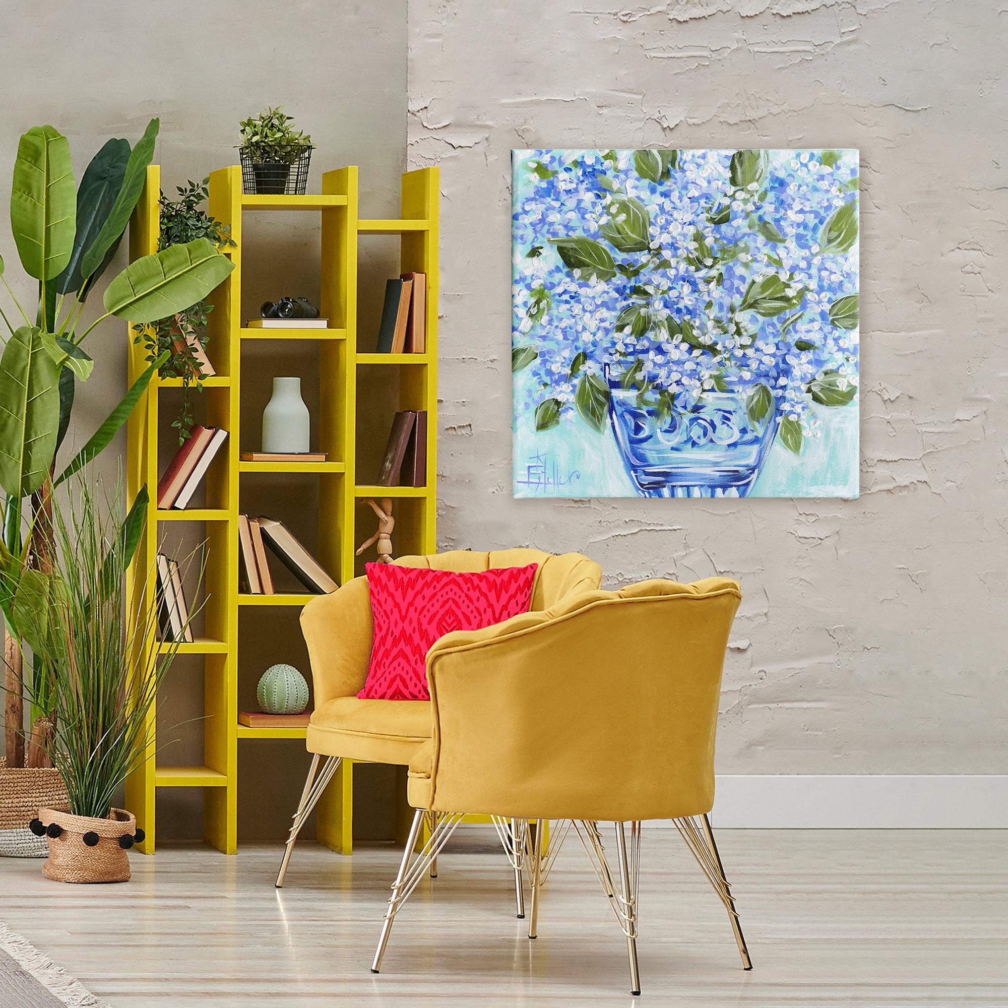 Stupell Industries Cool Bouquets in Blue Vase Canvas Wall Art, design by Estelle Grengs