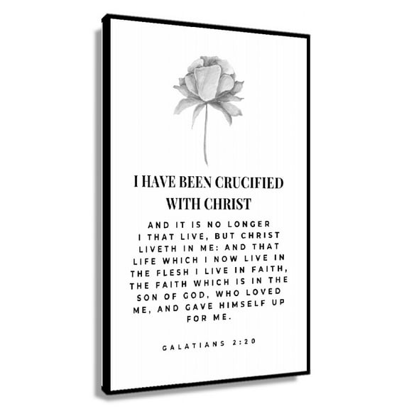 Galatians 2 20 I Am Crucified with Christ Wall Art, Modern Scripture, Bible Verse Prints, Christian Home Decorative Poster Canvas Artwork