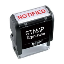 StampExpression - NOTIFIED Office Self Inking Rubber Stamp - Red Ink (A-5326)