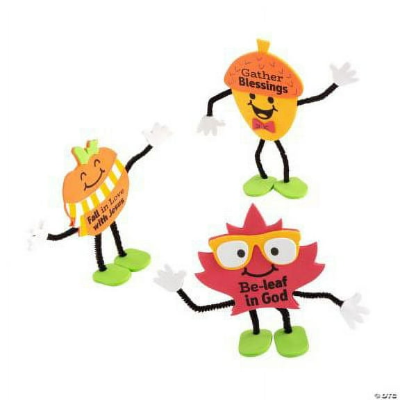 3D Fall Faith Stand-Up Craft Kit - Makes 12, Fall, Craft Kits, 12 Pieces