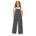 thumbnail image 3 of Girls Bib Overalls Adjustable Strap Jumpsuits Loose Fit Casual Y2K Rompers with Side Multi Pockets for Daily, 3 of 7