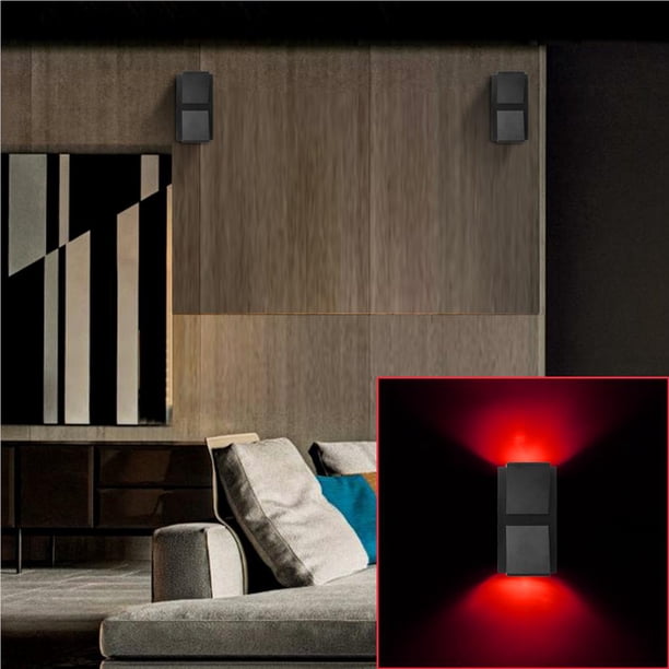 Inteprter Lámpara de pared LED de 6 W hacia arriba y hacia abajo, luz nocturna, doble cabezal para KTV Bar, dormitorio, sala de estar, restaurante Iluminación y accesorios Numero 3 Inteprter HA024575-03