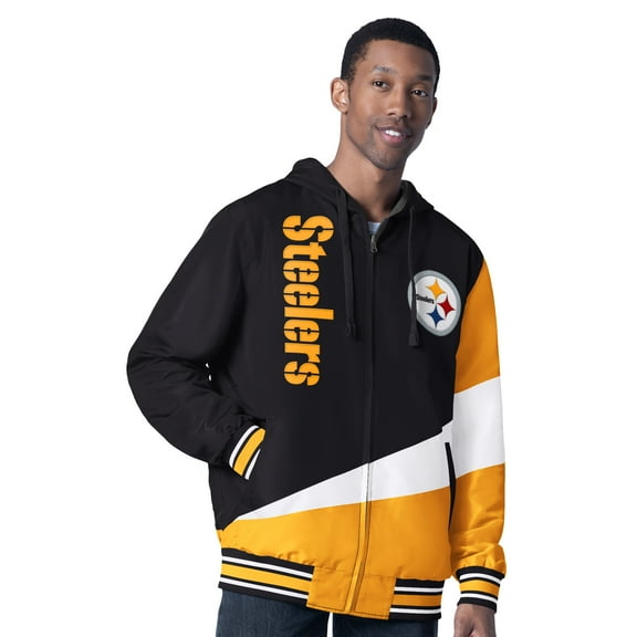 Men's G-III Sports by Carl Banks Black/Charcoal Pittsburgh Steelers Dual Threat Reversable Full-Zip Hooded Jacket