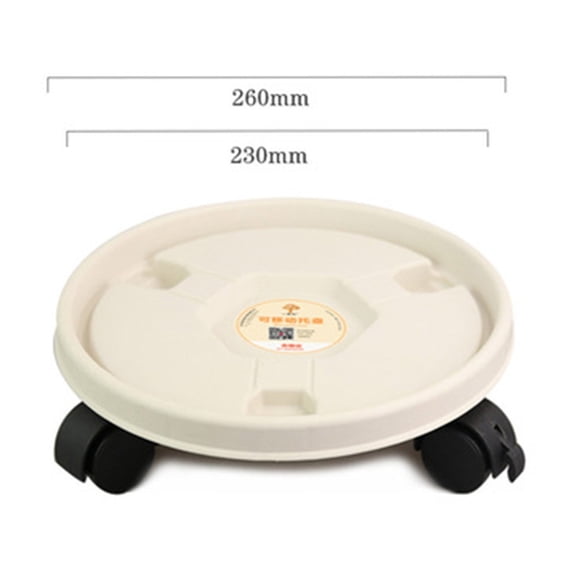 10.4 Inches Plastic Plant Caddy with Lockable Wheels, Round Flower Pots Planter Dolly Base Stand Set with 360° Rolling Casters for Indoor, Outdoor, Home, Garden