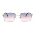 thumbnail image 2 of Classic Dimensional Metal Rim Rectangle Dad Fashion Sunglasses Gold - Purple Pink, 2 of 4