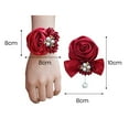 thumbnail image 5 of HEVIRGO Wedding Wrist Flower Elegant Long-lasting Floral Bracelet Ribbon Wrist Flower for Bridesmaids And Sisters, 5 of 7