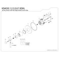 thumbnail image 3 of Kingston Brass KS4036DKL Kaiser Single-Handle Six-Way Diverter Valve with Round Trim Kit, Polished Nickel, 3 of 4