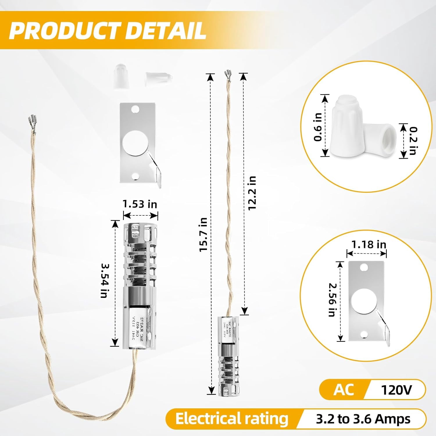 Aniceparthy WB2X9154 Gas Range Oven Igniter Fit for GE XL44 Frigidaire Whirlpool Compatible with 4342528, WB13K10027, WB13K3, WB13K4, AP2014008