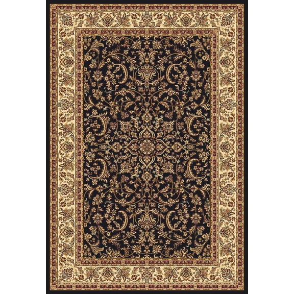 Radici Usa Noble Area Rug 1318 Black Bordered Medallion 7' 9" x 11' 6" Rectangle