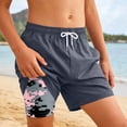 thumbnail image 4 of FAOWME Kids Boys Swim Trunks Drawstring Elastic Waist Solid Color Comfortable Breathable Beach Shorts With Liner For Summer Pool Party Water Activities,Grey,11-12 Years, 4 of 5