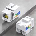 thumbnail image 2 of 20 Conectores Cat6, Conector Ethernet de Inserción, Adaptador de Pared, Acoplador Modular de 90 Grados, Compatible con Cat5/5e/6., 2 of 5