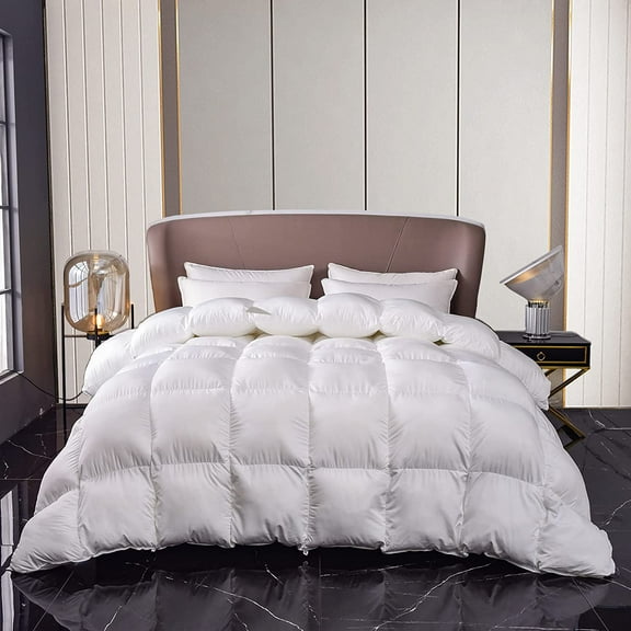 Down Alternative Comforter Queen Size, Winter Warm Duvet Insert Fluffy Bed Comforter Insert White Baffle Box Stitched with Corner Tabs, Queen