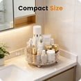 thumbnail image 3 of 9" Rotating Perfume Organizer, Crystal Makeup Organizer & Skincare Vanity Tray, 360° Lazy Susan Bathroom Storage for Cosmetics & Toiletries, Water Ripple Design, Clear, 3 of 7