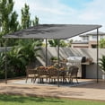 thumbnail image 4 of Magic Union 10' x 12' Lean to Outdoor Gazebo Pergola with Waterproof UV-Resistant Sloped Roof, Large Wall-Mounted Heavy Duty Awning Shade Canopy Cover for Patio Backyard Poolside, Easy to Assemble, 4 of 8