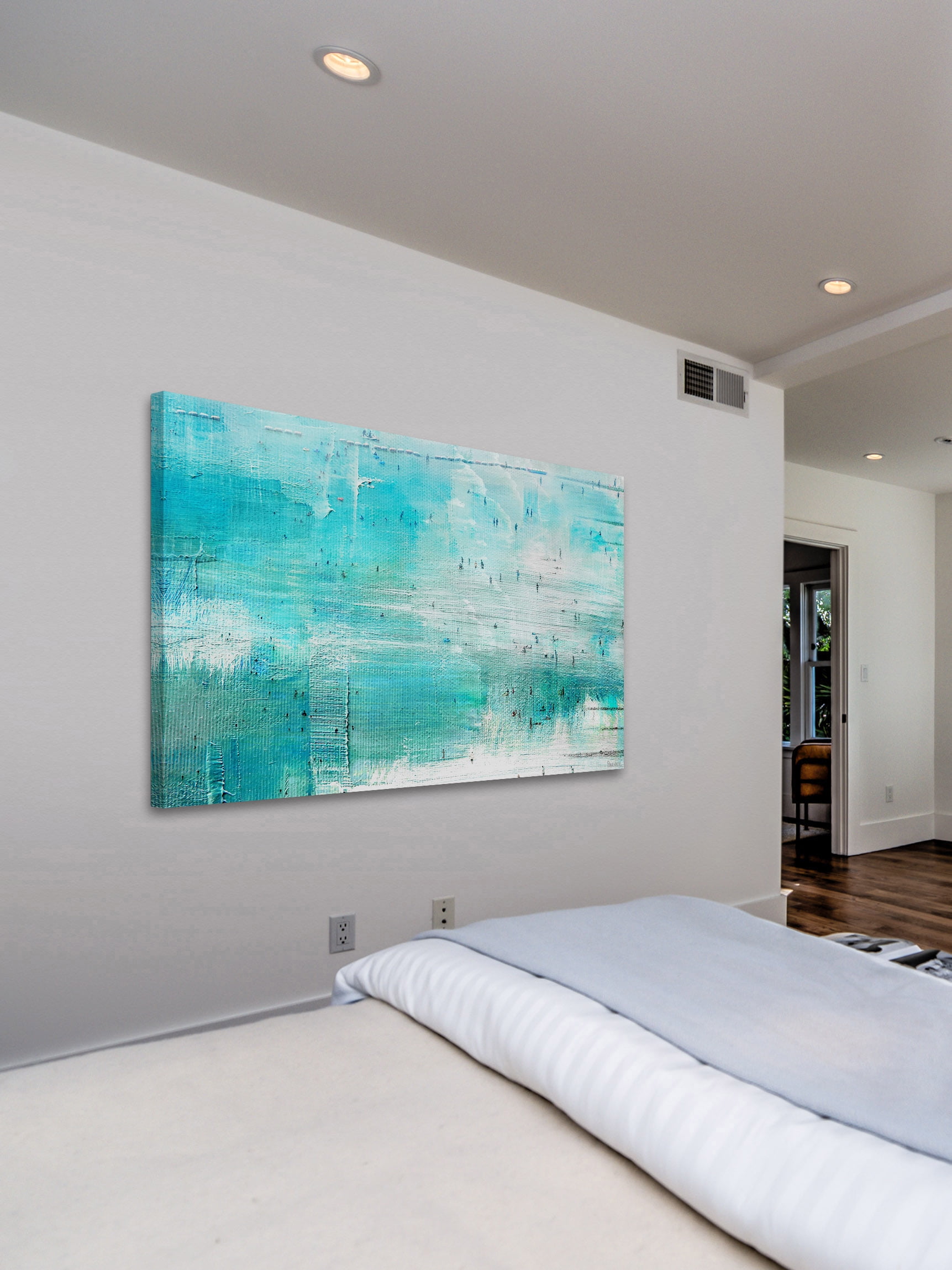 "Aqua Surf" Painting Print on Wrapped Canvas
