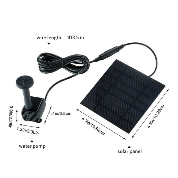 3 Pieces Solar Powered Water pond sprinkler solar powered Fountain Pool Pond Water Sprinkler Sprayer with Water Pump & 3 Spray Heads