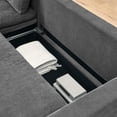 thumbnail image 3 of L Shaped Convertible Sleeper Sofa Bed, 90" Sectional Couch for Living Room, Pull Out Bed, Reversible Chaise with Storage, Removable& Washable Beige Corduroy Covers (Gray), 3 of 10