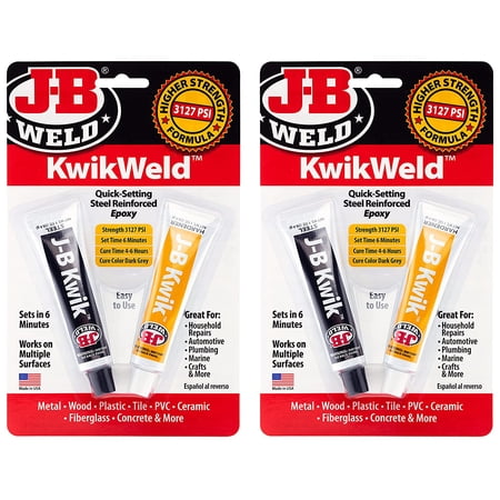 KwikWeld, 6 Minute Set Epoxy, Steel Reinforced High Strength - 2 Pack, Dark Grey (8276-2)