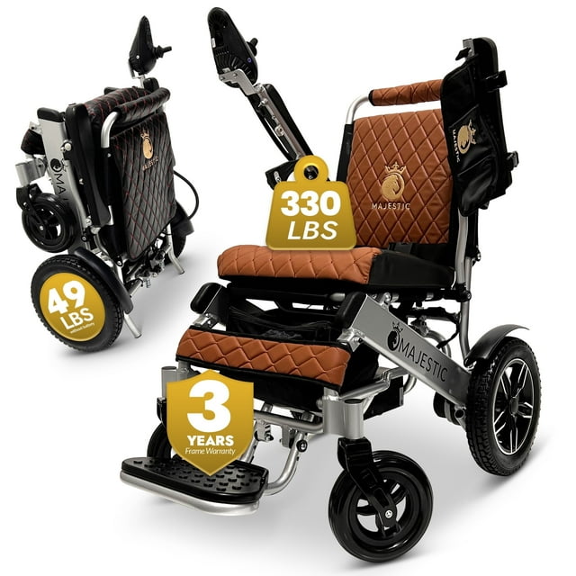 Majestic Fauteuil Roulant Électrique, Fauteuils Roulants Électriques Légers pour Aînés, 49 Lb, Capacité de 330 Lb