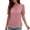 Pink, variant on Levmjia Womens V Neck Tops Short Sleeve Casual Summer Blouse Cotton Slim Fit Solid Color Basic Tee for Work Vacation Yoga Multi Colors Available