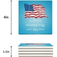 thumbnail image 3 of FMSHPON Independence Day American Flag Set of 4 Coaster for Drinks, Absorbent Ceramic Stone Coasters Cup Mat with Cork Base for Home Kitchen Room Coffee Table Bar Decor, 3 of 4