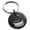 Black, variant on Stainless Steel Letter J Initial 3D Monogram Engraved Small Medallion Circle Charm Keychain Keyring
