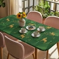 thumbnail image 3 of Christmas Green Table Cloths for 3 Foot Rectangle Tables, Yellow Reindeer Xmas Pine Trees Winter Patio Waterproof Elastic Fitted Tablecloths, Washable Rectangular Table Cover for Camping, 3 of 8