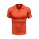 thumbnail image 5 of Camisa Elvqul Caballero Economicas sin Estampado Naranja Manga Corta Cuello en V, 5 of 6