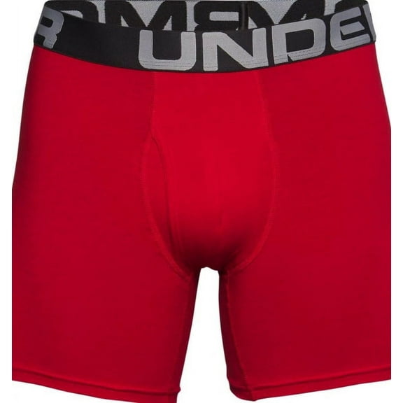 Under Armour 1363619600LG Tech Red 6" Size LG Mens Boxerjock (2-Pack)
