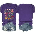 thumbnail image 4 of Aloohaidyvio Graphic T Shirts for Women,Summer Women's Vintage Flowers Shirt Spring Boho Floral Printed T-Shirt Sunflower 2024 Casual Graphic Tees Tops, 4 of 4