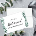 thumbnail image 3 of Koyal Wholesale Wedding Day Gift with Envelopes Set of 8 Frosted Green Leaves To My Bridesmaid On My Wedding Day, 3 of 5