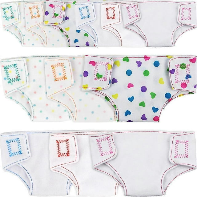 12Pcs Baby Doll Diapers Doll Underwear Girls Pretend Play Toys Party Favors