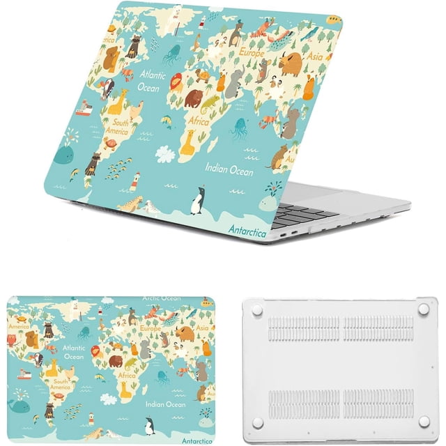 Hard Case for MacBook Pro 13 inch 2012 2011 2010 2009 2008 A1278 with CD-ROM, Ultra Thin Plastic Protective Laptop Cover for 13 MacBook Pro Case,World Map