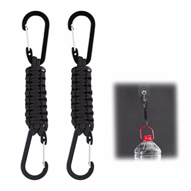 pitrice Pack of 2 Carabiner Key Chain Portable Traveling Climbing Hanging Backpack Handbag Paracord Keychain Key Holder Buckle