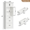 thumbnail image 2 of Homieasy 80" Tall White Kitchen Pantry Cabinet with Glass Doors, 3 Drawers & Adjustable Shelves - Versatile Storage Cupboard for Kitchen, Dining, Living Room, Bathroom, 2 of 8