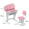 thumbnail image 4 of Student Desks and Chair For Teen, 2Pcs/Set Kids Desk Chair Set, Height Adjustable Children School Study Table Chair Set with Storage Drawer, Ergonomic Desk Chair with Book Stand,Partition Design Pink, 4 of 7