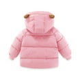 thumbnail image 4 of GYRATEDREAM Kids Winter Jacket Boys Girls Warm Winter Snowsuit Jacket Outerwear Clothes Zipper Thick Fleece Removable Hooded Snow Coat for 2-3Y Pink, 4 of 7