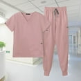 thumbnail image 2 of Conjunto de uniforme para mujer Salvador Rosa Blusa y pantalones médicos, 2 of 10