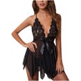 thumbnail image 1 of Mujeres Sexy Intimates Encaje Costura Siold V Cuello Sexy Intimates Ropa de dormir Fridja  nalpqowj37934, 1 of 8
