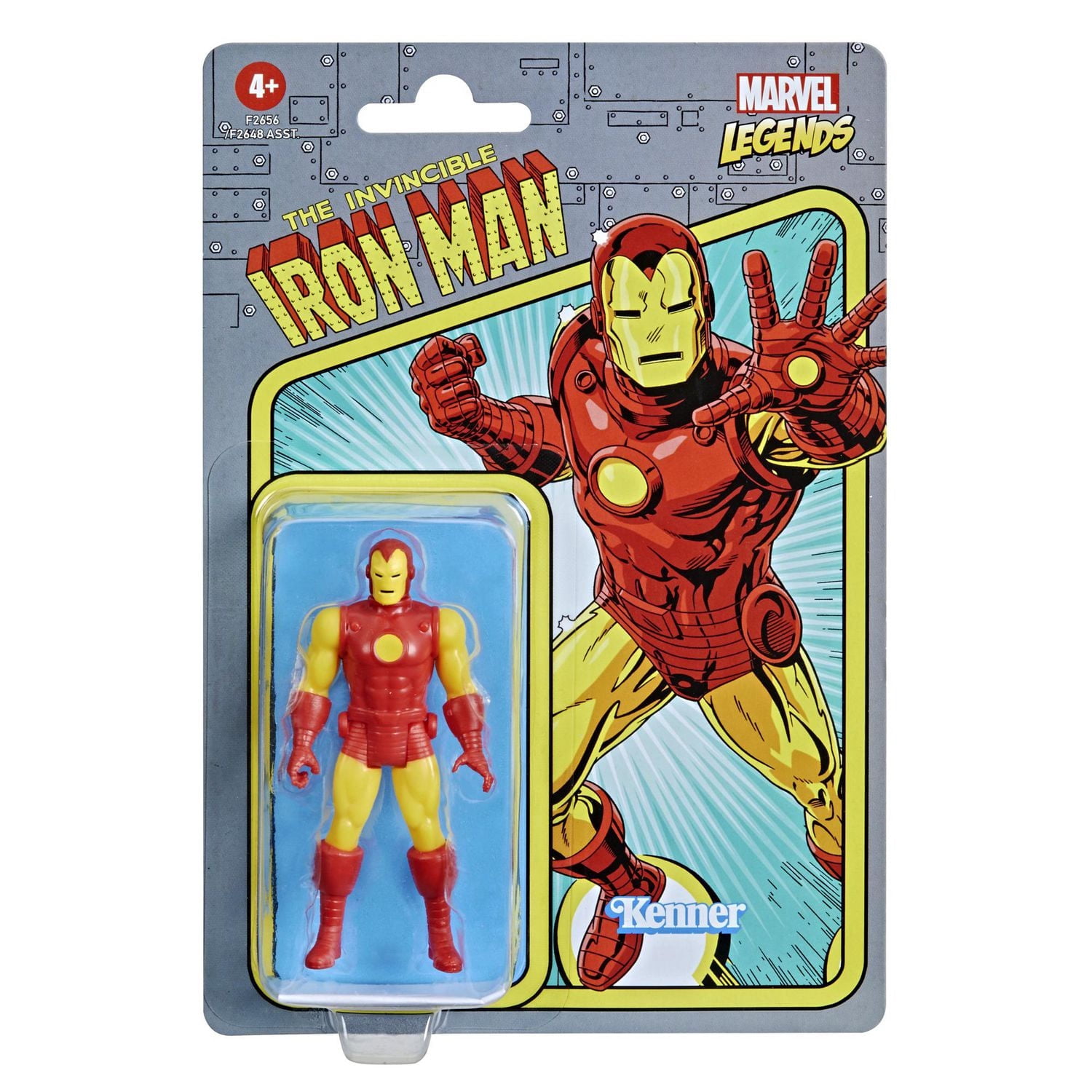 Hasbro Marvel Legends, figurine de collection retro Iron Man de 9,5 cm