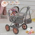 thumbnail image 4 of 509 Crew: Melange Flora - Amanda Doll Pram - Matching Handbag, Doll Accessory, Adjustable Handle, Removable Bassinet, Foldable Design, Kid Toy, Age 3+, 4 of 6