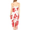thumbnail image 2 of Sakkas Hamisi Women's Tube Spaghetti Strap Floral Print Summer Casual Short Dress - W-Red - One Size, 2 of 5
