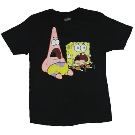 Spongebob Squarepants Mens T-Shirt -  Screaming Sitting Patrick & Bob Image