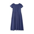 thumbnail image 5 of Girls Maxi Dress Short Sleeve Casual Holiday Dress with Pockets for 4-14 Years Dark Blue 140, 5 of 5