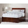 thumbnail image 4 of Leo & Lacey Full Wood Platform Bed with Footboard and Twin Trundle in Walnut, 4 of 4