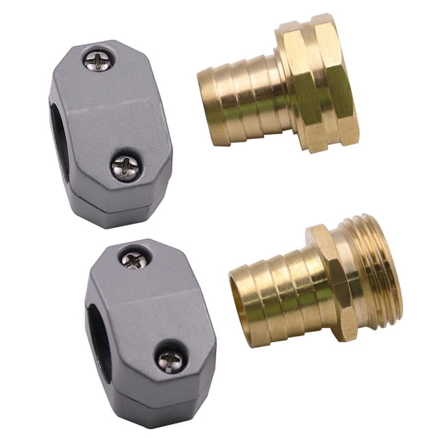 Kenally Conector de tubería de agua Conector de manguera y de 3/4 a 5/8 pulgadas con abrazaderas de tornillo de fijación Conector de Herramientas y ferretería Kenally TO004180-00