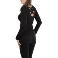 thumbnail image 5 of ToBeInStyle Women's Crisscross-Back Long Sleeve Top, 5 of 5